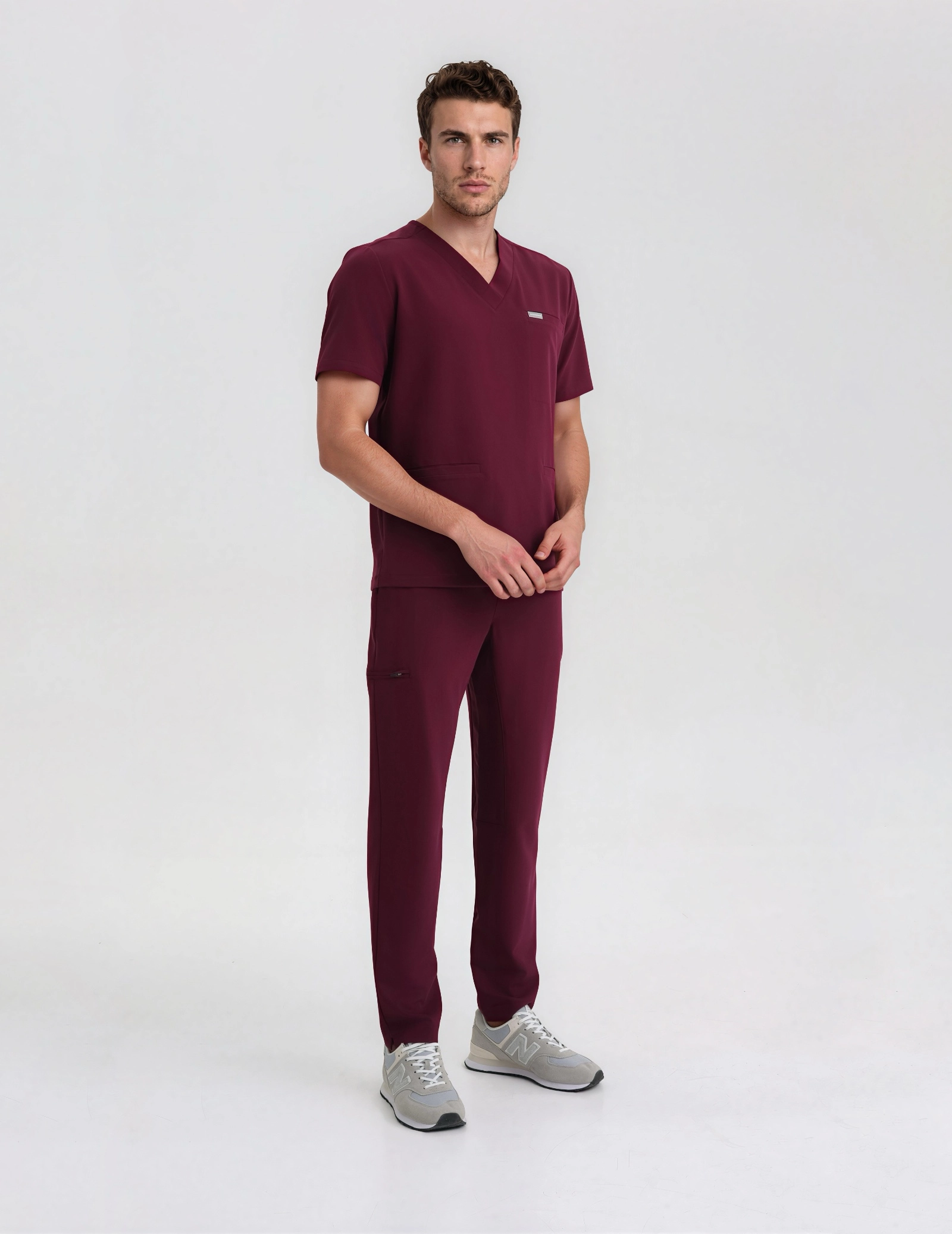 Férfi Orvosi Nadrág Basic - BURGUNDY