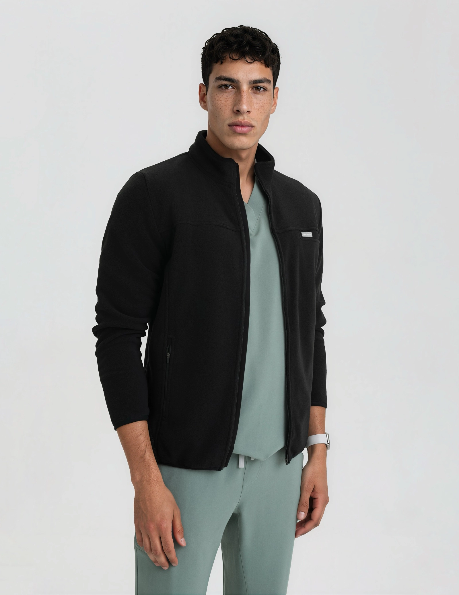 Férfi Polár Dzseki COZY HEAT - BLACK