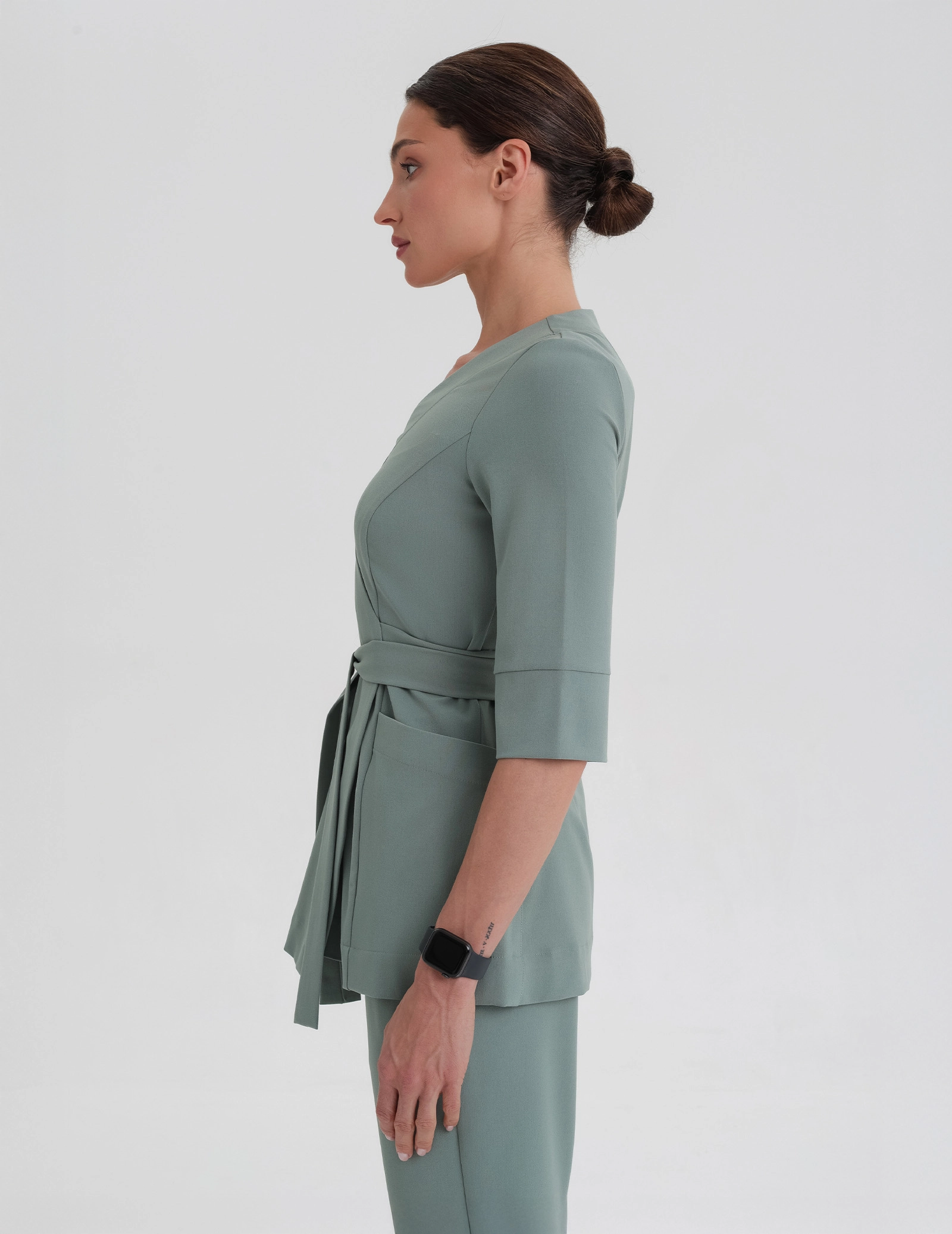 Női Orvosi Felső Kötős Rosalie - DUSTY GREEN