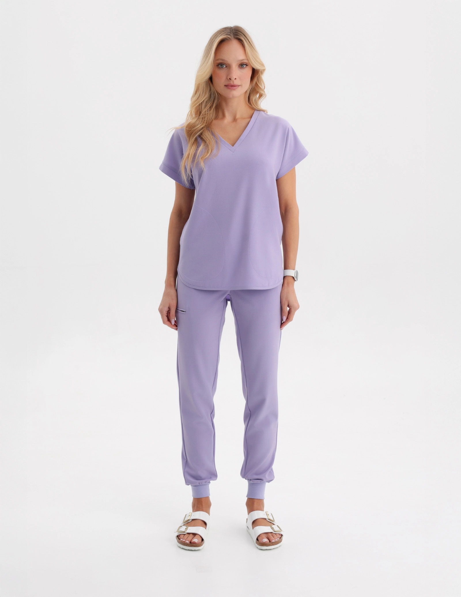 Női Orvosi Felső Kendall - PURPLE HEATHER