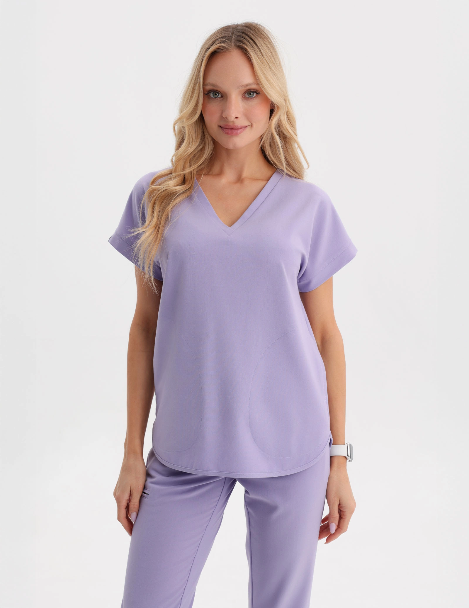 Női Orvosi Felső Kendall - PURPLE HEATHER