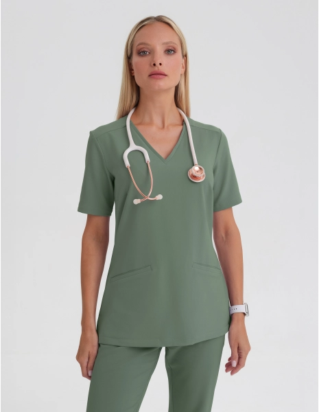 Női Orvosi Felső Casy - KHAKI