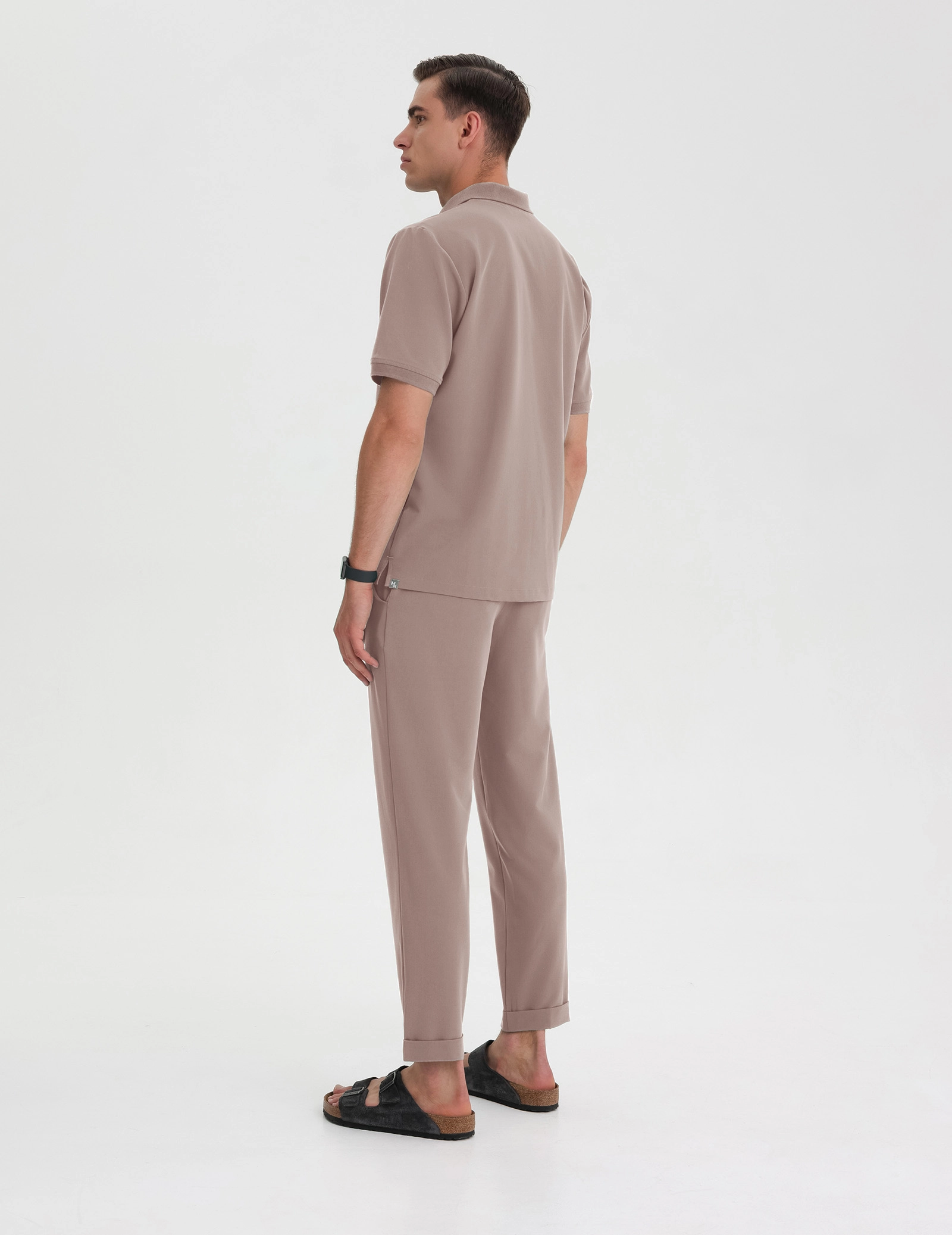 Férfi Orvosi Galléros Polo - BEIGE