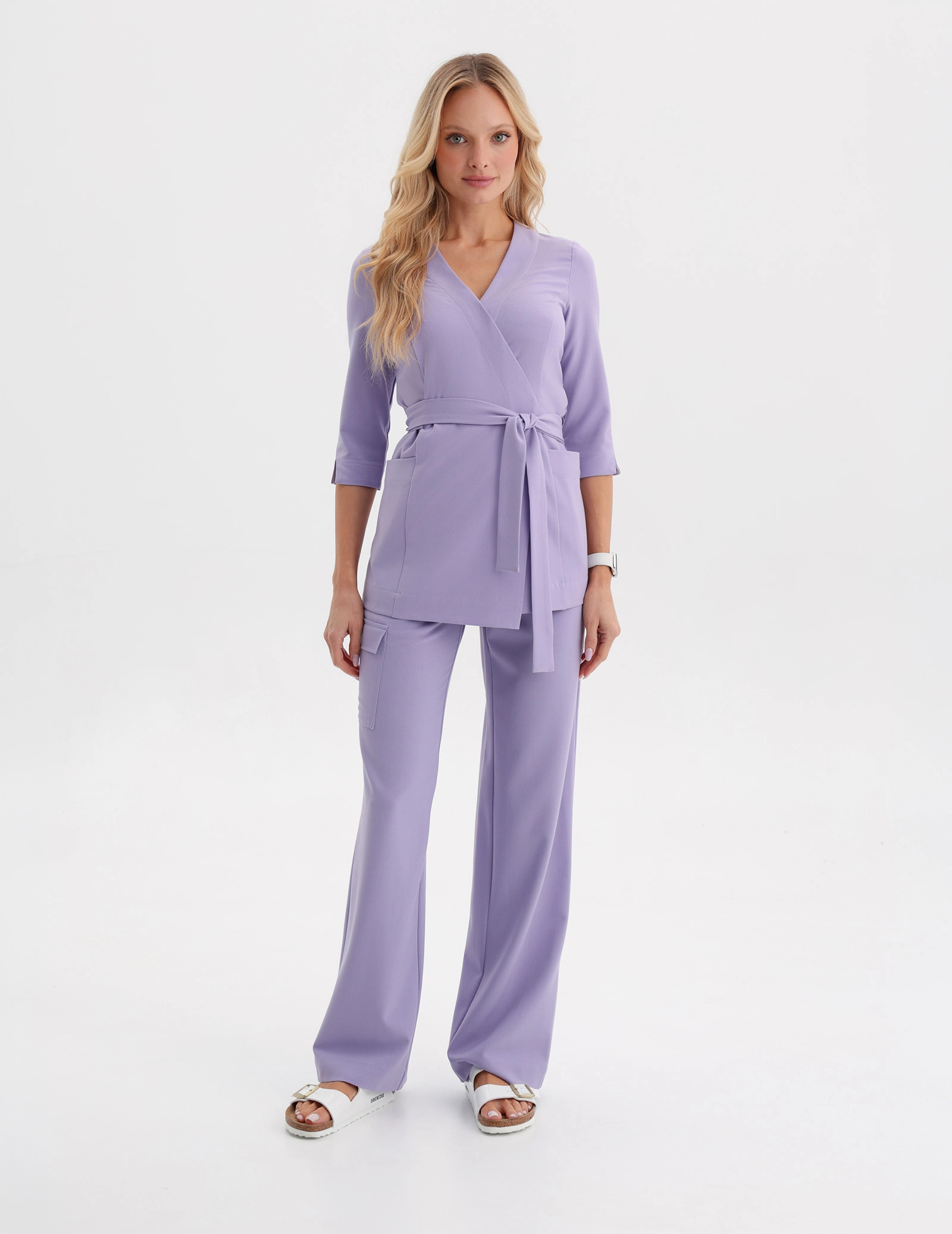 Női Orvosi Nadrág Yoga - PURPLE HEATHER