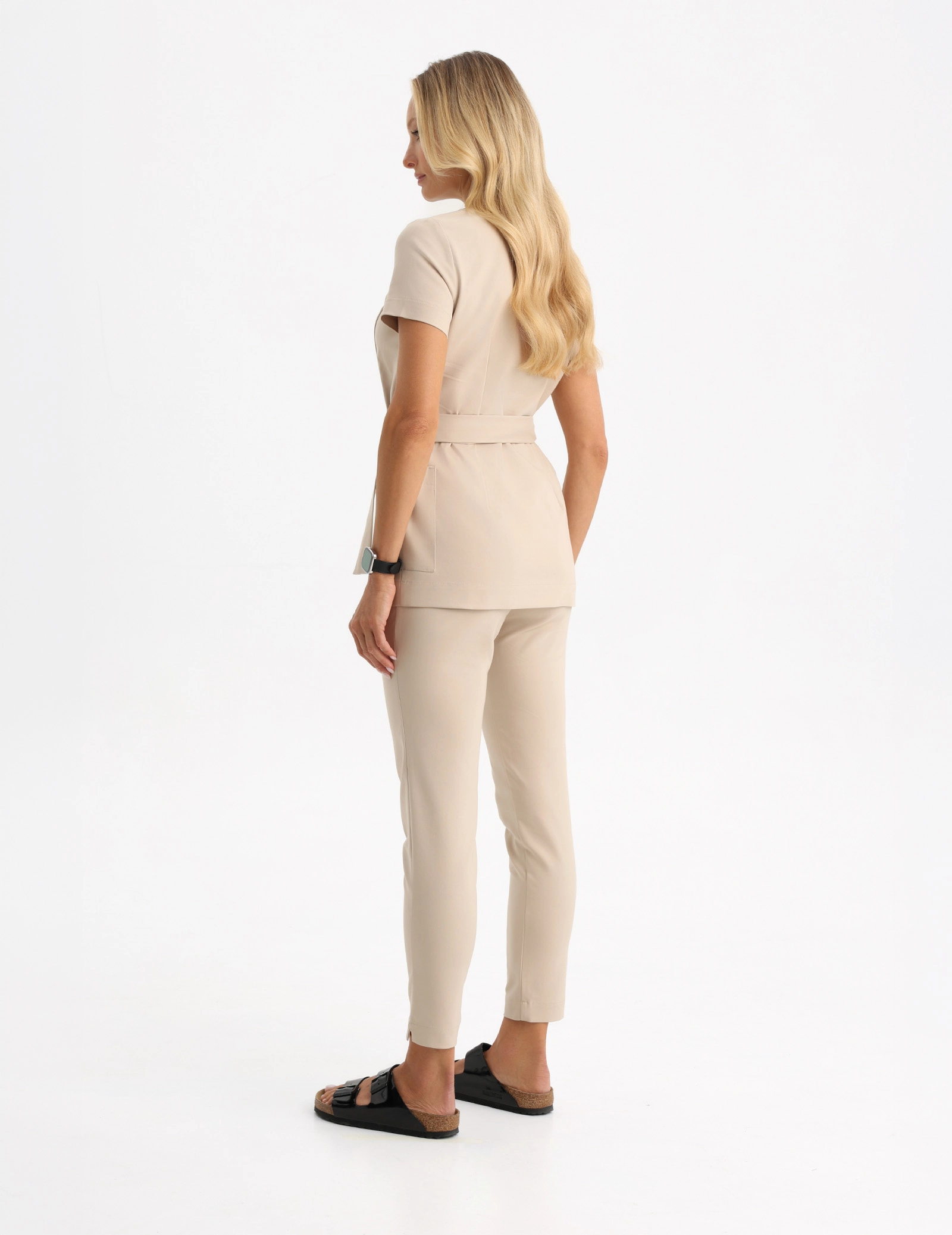 Női Orvosi Nadrág Slim Fit - NUDE