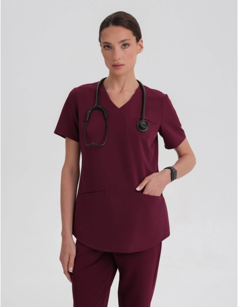 Női Orvosi Felső Grace - BURGUNDY