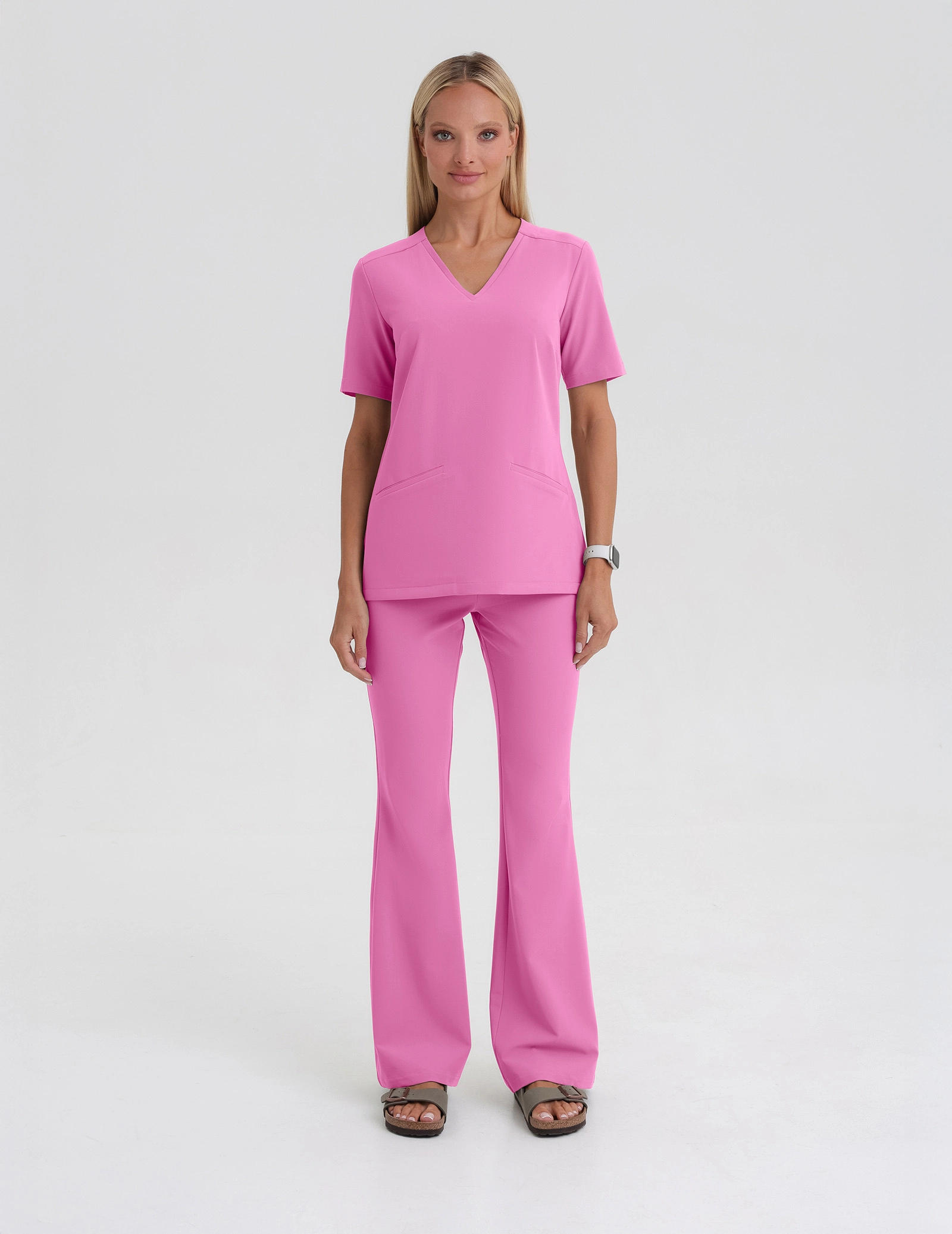 Női Orvosi Felső Casy - HOT PINK